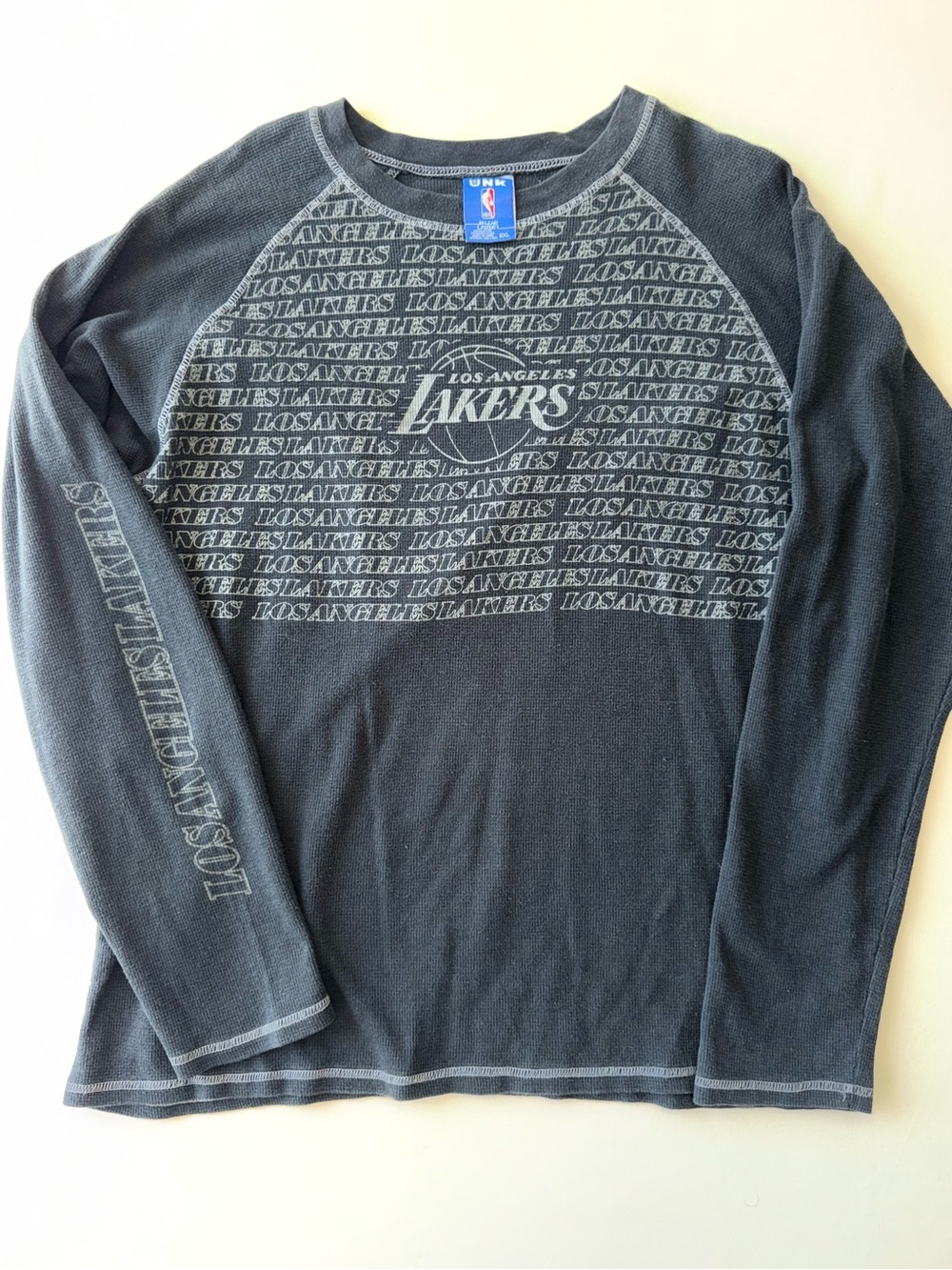 UNK NBA Los Angeles Lakers Long Sleeve Thermal Waffle Knit Shirt Men’s 2XL Black